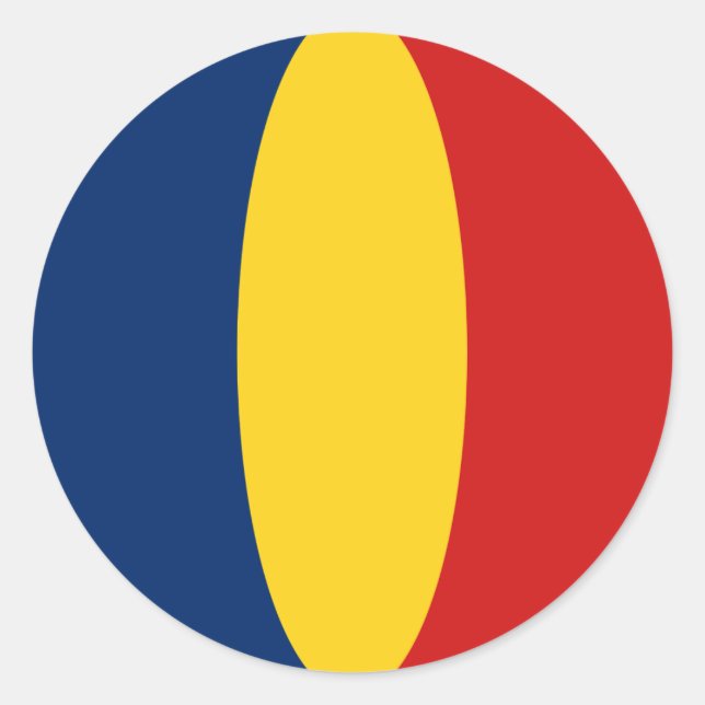 Chad Fisheye Flag Sticker (Front)