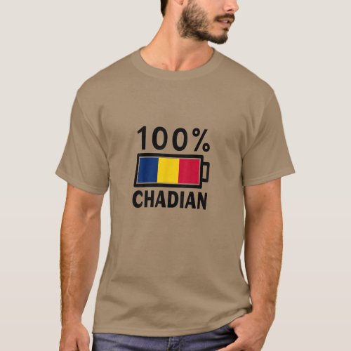 Chad Flag  100 Chadian Battery Power Tee 