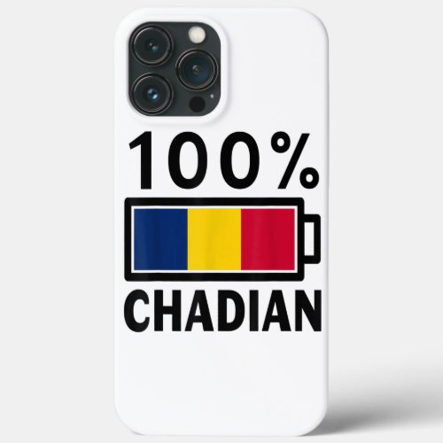 Chad Flag  100 Chadian Battery Power Tee  iPhone 13 Pro Max Case