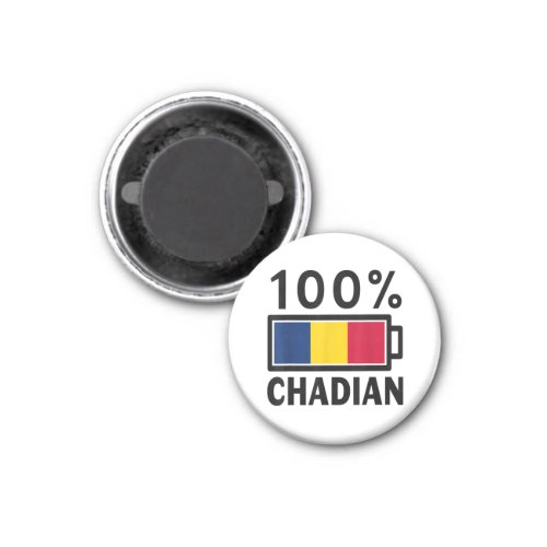 Chad Flag  100 Chadian Battery Power Tee  Magnet