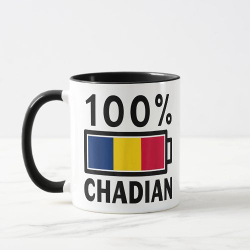 Chad Flag  100 Chadian Battery Power Tee  Mug