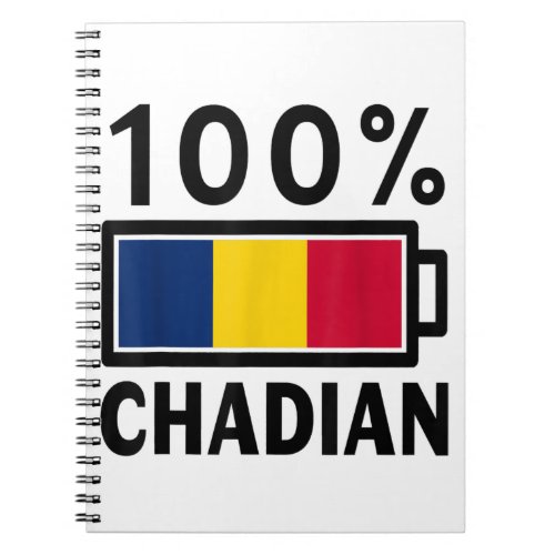Chad Flag  100 Chadian Battery Power Tee  Notebook