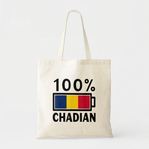 Chad Flag  100 Chadian Battery Power Tee  Tote Bag