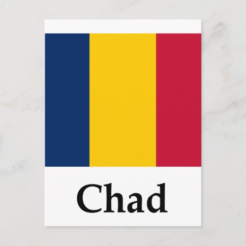 Chad Flag And Name Postcard