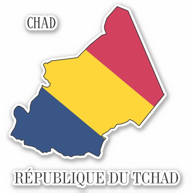 Chad Flag Charming Patriotic Map Sticker (Front)
