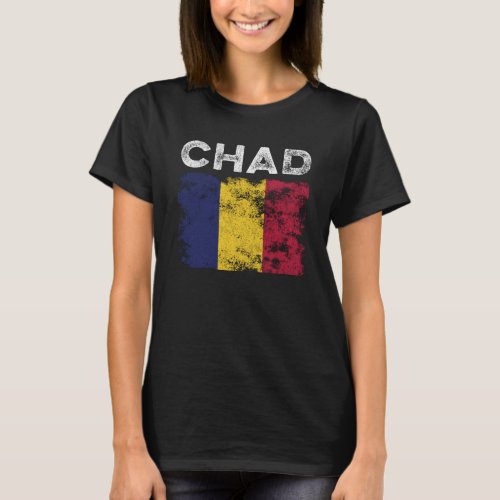 Chad Flag Distressed _ Chadian Flag T_Shirt