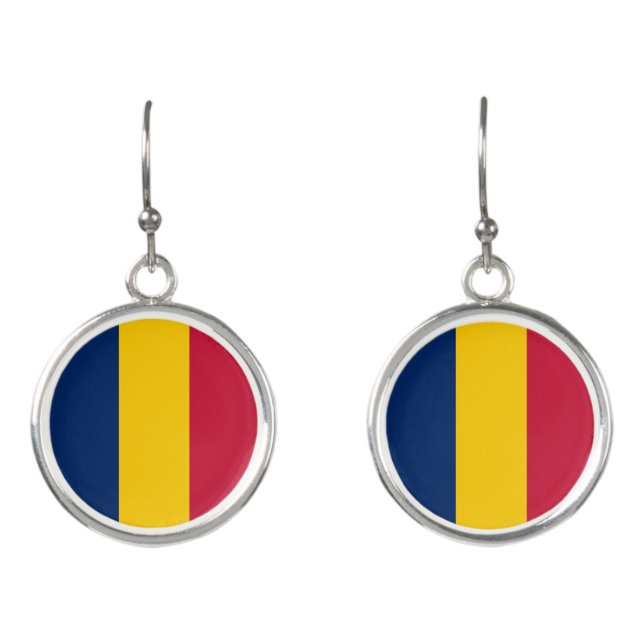 Chad Flag Earrings (Front)