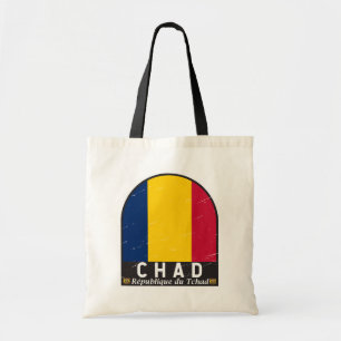 Chad Flag Emblem Distressed Vintage Tote Bag