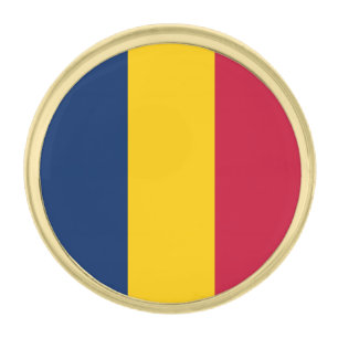 Chad Flag Gold Finish Lapel Pin