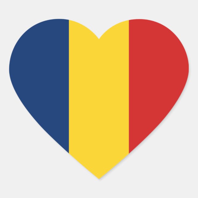 Chad Flag Heart Sticker (Front)