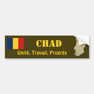 Chad Flag + Map Bumper Sticker