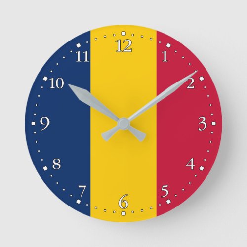 Chad Flag Round Clock