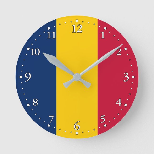 Chad Flag Round Clock (Front)