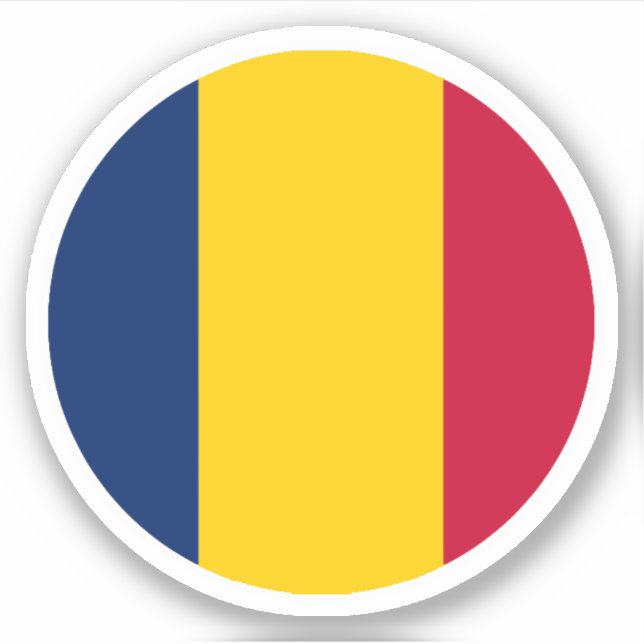 Chad Flag Round Sticker (Front)