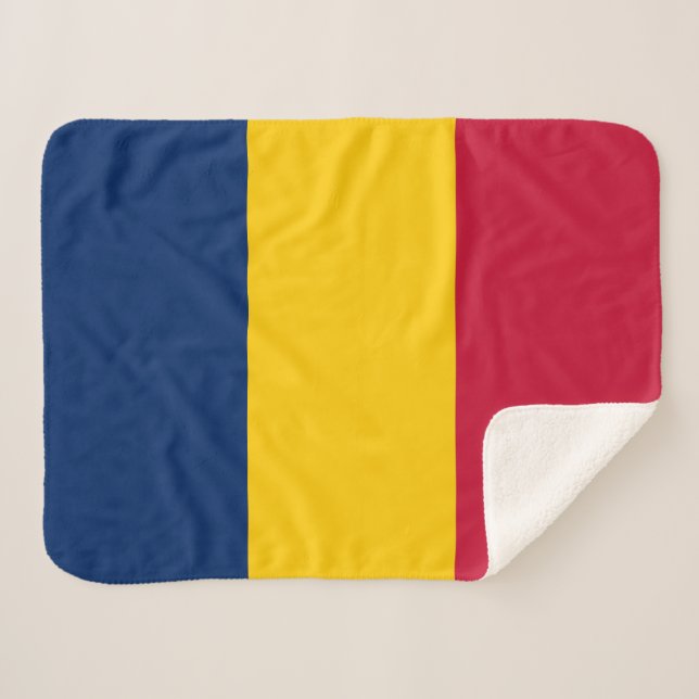Chad Flag Sherpa Blanket (Front (Horizontal))