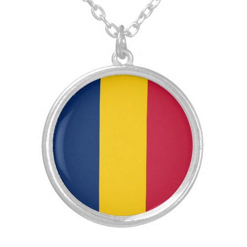 Chad Flag Silver Plated Necklace