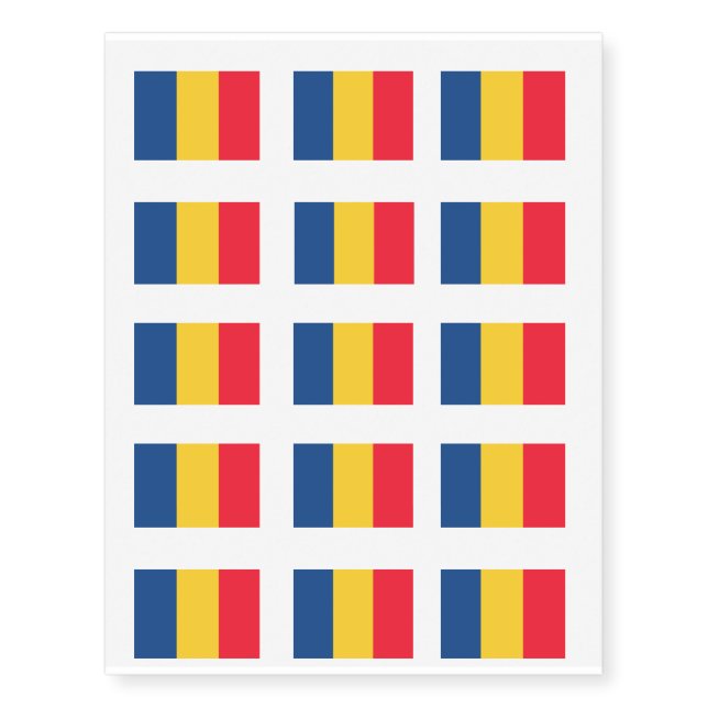 Chad Flag Temporary Tattoos (Front)