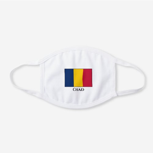 Chad Flag White Cotton Face Mask