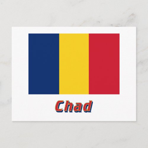 Chad Flag with Name Postcard