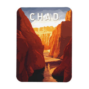 Chad Illustration Travel Art Vintage Magnet