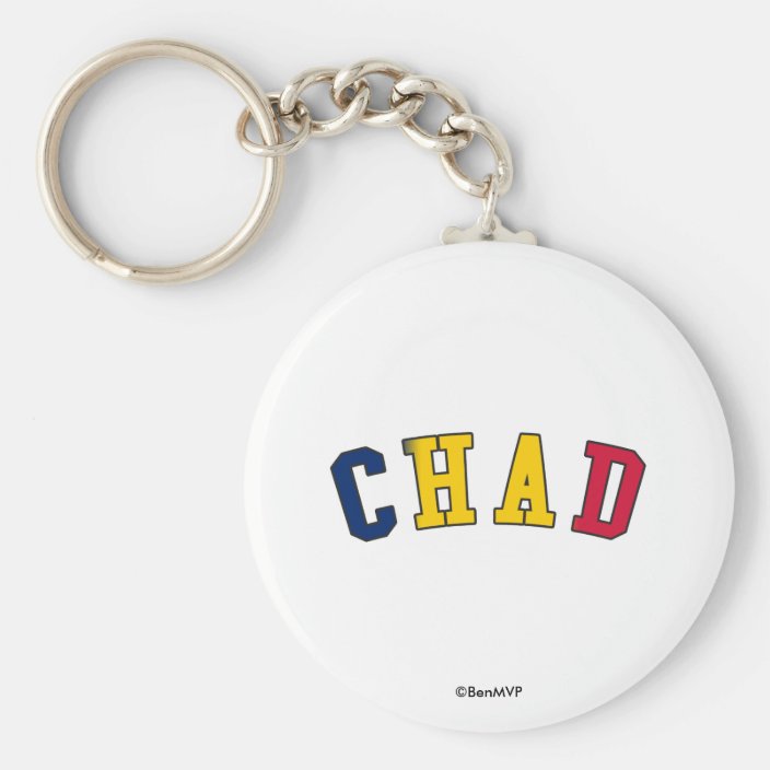 Chad in National Flag Colors Key Chain