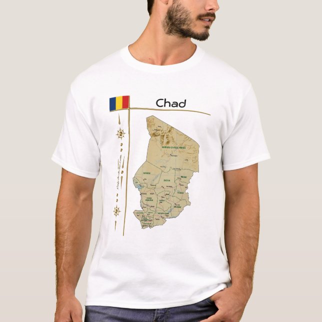 Chad Map + Flag + Title T-Shirt (Front)