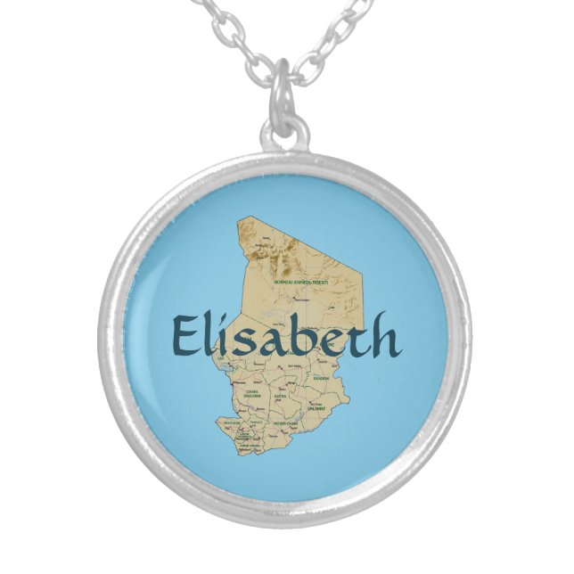 Chad Map + Name Necklace (Front)