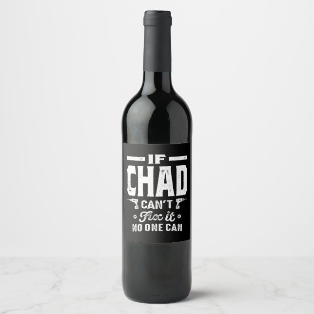 Chad Personalized Name Birthday Wine Label (Front)