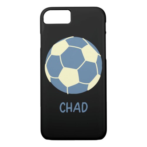 CHAD Soccer Ball with Blue and Yellow Stripes Real iPhone 87 Case