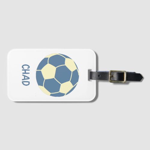 CHAD Soccer Ball with Blue and Yellow Stripes Real Luggage Tag