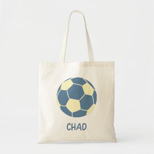 CHAD Soccer Ball with Blue and Yellow Stripes Real Tote Bag