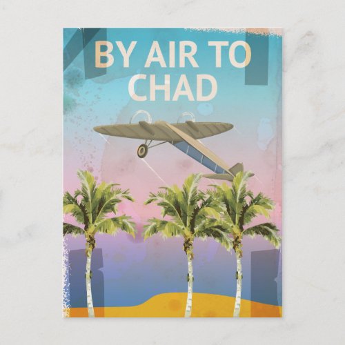 Chad Vintage Travel poster Postcard