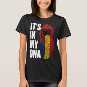Chadian And Albanian Mix DNA Flag Heritage T-Shirt