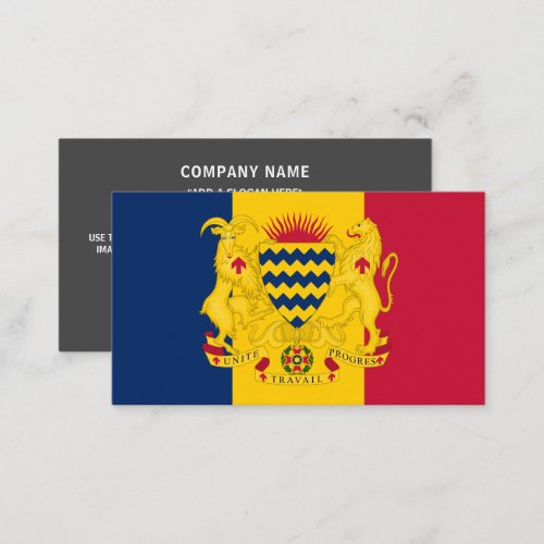 Chadian Flag  Coat of Arms Flag of Chad Business Card