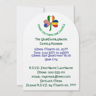 Chadian Irish USA Shamrock Family Reunion Invitation