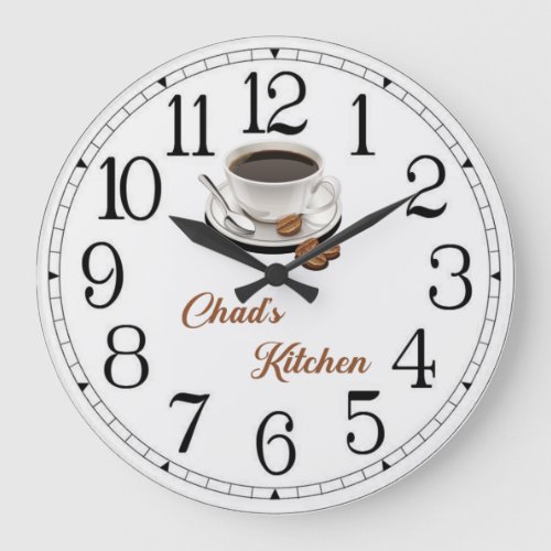 Chads Coffee Kitchen Large Clock