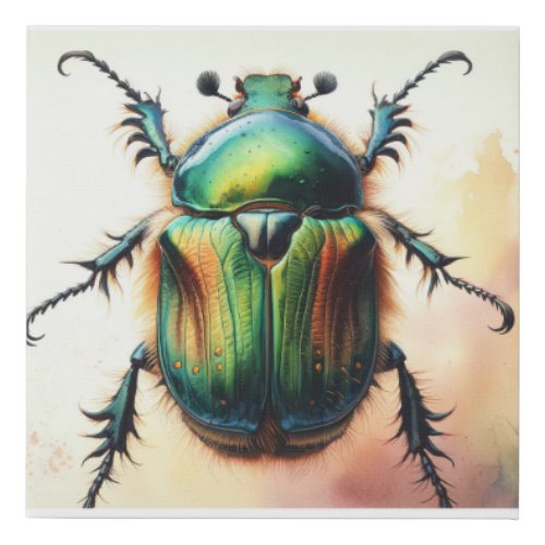 Chafer Insect 270624IREF113 _ Watercolor Faux Canvas Print