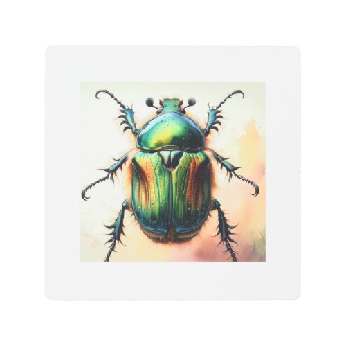 Chafer Insect 270624IREF113 _ Watercolor Metal Print