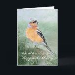 Chaffinch Bird Happy Birthday Brother-in-Law Card<br><div class="desc">Custom Chaffinch Bird Happy Birthday Brother-in-Law</div>
