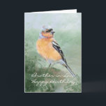 Chaffinch Bird Happy Birthday Brother-in-Law Card<br><div class="desc">Custom Chaffinch Bird Happy Birthday Brother-in-Law</div>