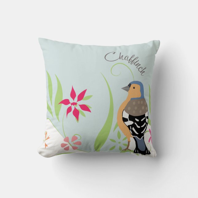 Chaffinch design cushion (Front)