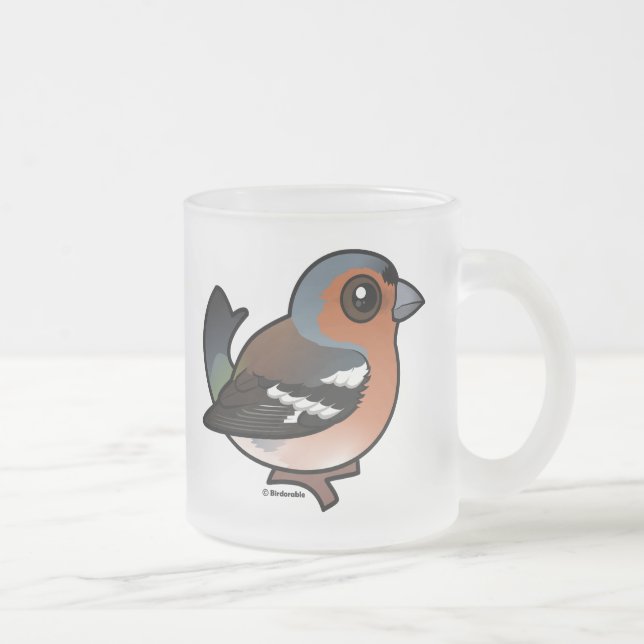 Chaffinch Frosted Glass Coffee Mug (Right)
