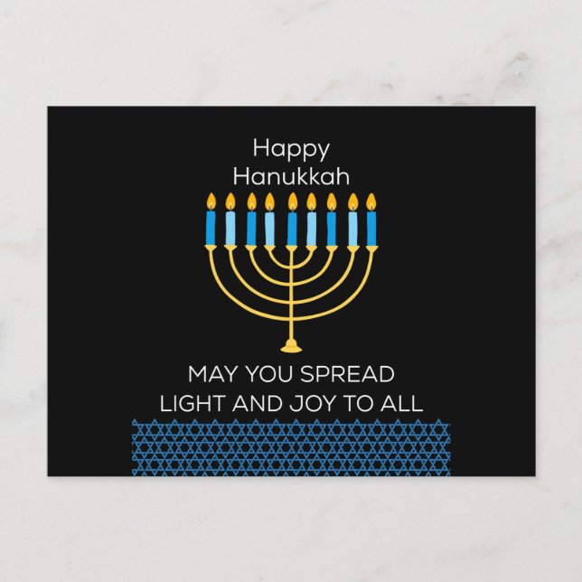 Chag Hanukkah Sameach Holiday Postcard (Front)