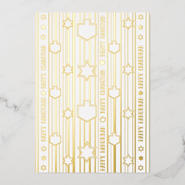 Chag Sameach Happy Chanukah Foil Holiday Card (Front)