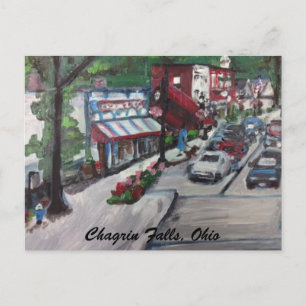 Chagrin Falls, Ohio Street Scene Painting Postcard