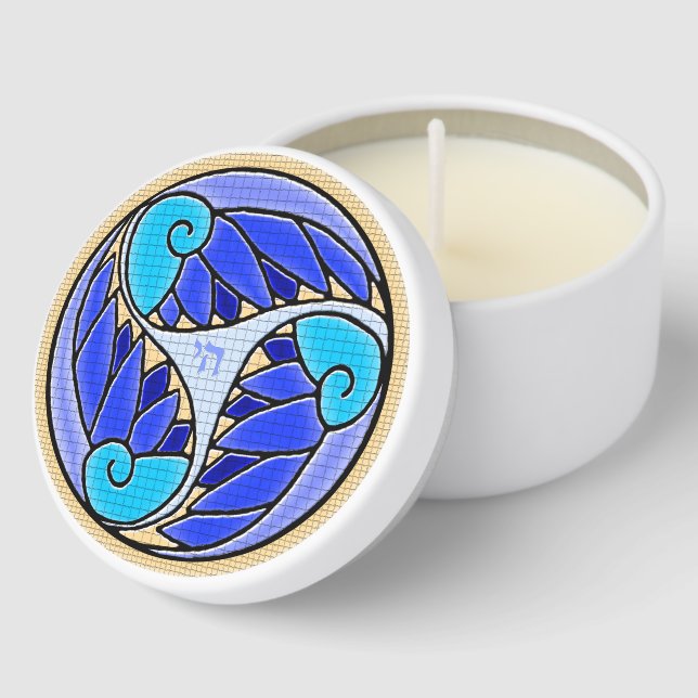 Chai Art Nouveau Mosaic  Mini Candle Favors (Corner)
