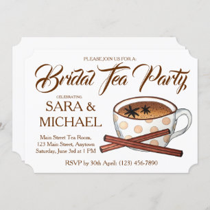 Chai Bridal Wedding Shower Teacup Tea Party Invitation