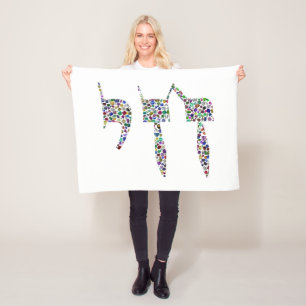 Chai symbol made with Gemstones in All Colors Fleece Blanket