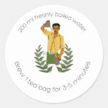 Chai tea instructions classic round sticker