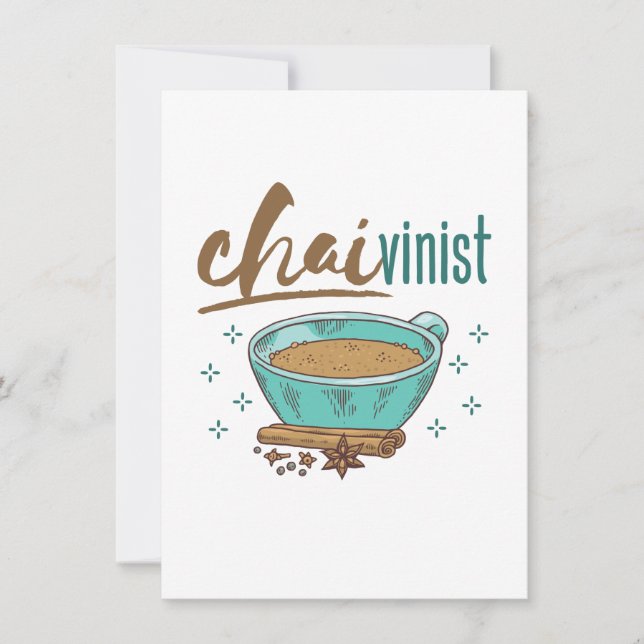 Chai Tea Lover "Chaivinist"  Holiday Card (Front)